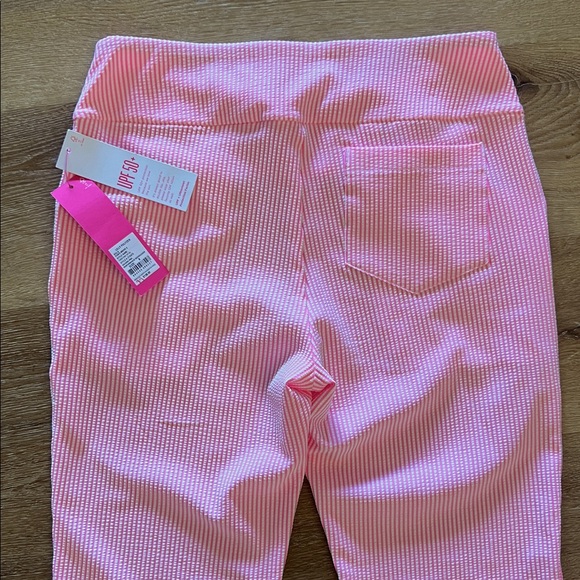 Lilly Pulitzer UPF 50+ Luxletic Corso Pant Havana Pink Performance Seersucker 8 - Picture 6 of 11